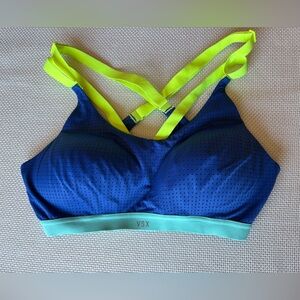 VSX Victoria's Secret Blue Sports Bra 36C Racer Back Strappy
